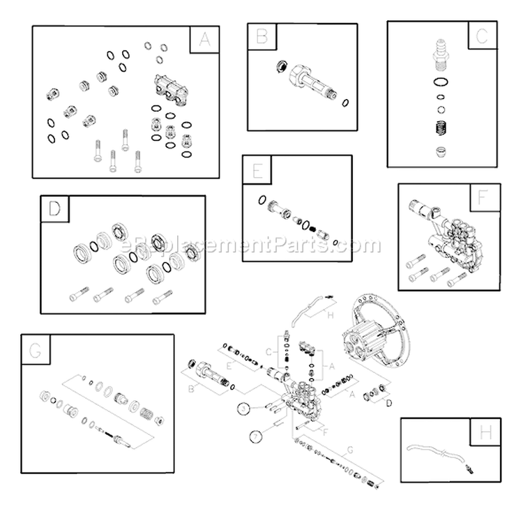 Page B Diagram and Parts List for  Briggs and Stratton Pressure Washer